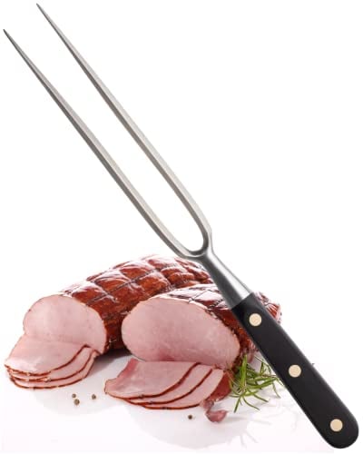 Forte Range 18cm Carving Fork - Taylor’s Eye Witness, High Carbon Stainless Steel, Full Tang Prongs. Durable, Ergonomic, Hand Finished, Triple Brass Rivet Handle, Meat Carving Tool.