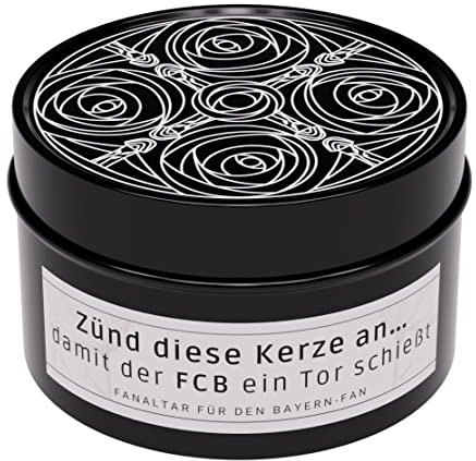 Lustige Duftkerze mit Spruch Zünd diese Kerze an, damit der FCB ein Tor schießt. für Fans vom FC Bayern München, Fußball und Bundesliga als Geschenk