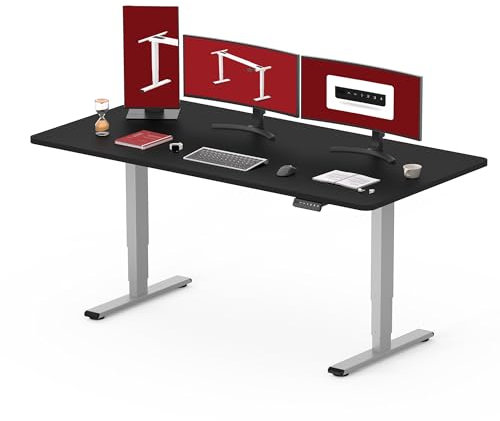 SANODESK Höhenverstellbarer Schreibtisch komplette Tischplatte Schreibtisch Höhenverstellbar Elektrisch Ergonomischer mit Flüsterleisem Dual-Motor 160x80cm