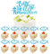 Aohcae Erste Heilige Kommunion Topper, 24 Pcs Fische Cake Toppers Cake Topper Kommunion Kommunion Deko Tortendeko Kommunion für Junge Mädchen (Blau)