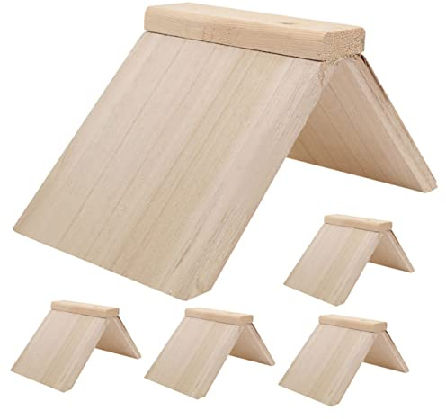 BUGUUYO 5-Pack Wooden Pigeon Perch Stand Solid Wood Bird Cage Accessory Parrot Playing Toy for Pigeons and Small Birds Indoor Outdoor Use