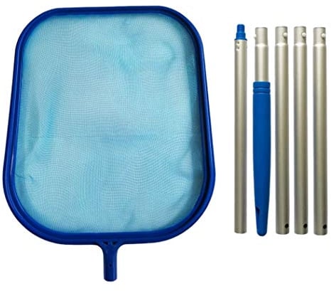 wiianoxd 6-Piece Swimming Pool Skimmer Net Telescopic Rod Blade Skimmer Net Swimming Pool Cleaner Accessories Home Use