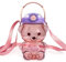 Bear Water Bottle with Straw Kawaii Cute Adjustable and Removable Shoulder Strap (1000mL, Purple)