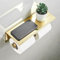 Toilettenpapierhalter mit Telefonablage, Wandmontage, Edelstahl, Taschentuchspender für Badezimmer (Doppelrolle, Gold)