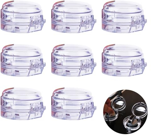 8 Stück Kindersicherung Herd Drehknöpfe,Herdknopf Kindersicherung,Herd Schalter Schutz,Herd Kindersicherung,Transparent Herdschutz Knöpfe,Herd Knobf Abdeckung,Kindersicherung Herd,Cooker Knobs Child