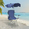 Supfine - Silla plegable para acampada, silla plegable con sombrilla, plegable, ultraligera con portavasos y bolsas de transporte, ideal para viajes, pesca, festival, camping, playa (1, azul)
