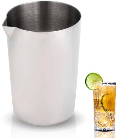 Hominas Shaker à Cocktail en Acier Inoxydable 500 ML, Shaker Boston Verre à Mélanger à Cocktail Mélangeur de Boisson pour Vin, Champagne