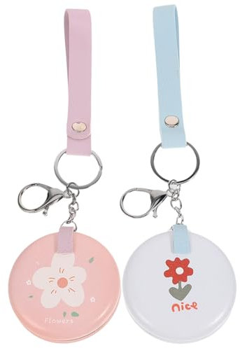 Holibanna Porte-clés Miroir Pliable Pour Maquillage Compact Double Face Mini Miroir Pendentif Pour Pour Femme