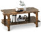 LIFEZEAL Couchtisch Vintage, Wohnzimmertisch Holz mit 2 Ebenen, Sofatisch mit Stauraum, Rechteckiges Coffee Table, Industrieller Stil, 115 x 59 x 46 cm (Rustikal Braun)