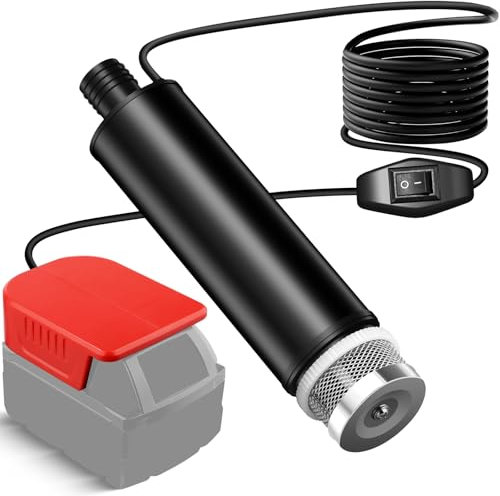 Tauchpumpe Kompatibel mit Milwaukee M18 Batterie, 30L/min, Lift 15FT, 120W angetriebene Wasserpumpe, Tiefbrunnen Transferpumpe für Garten, Camping, Kiddie Pool, Fischtank