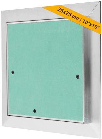 Proxinova 25x25 cm Plasterboard Access Panel – Inspection Hatch with Aluminium Frame Tile Access Panel, Fuse Box Cover, Ceiling Panels & Loft Hatch with Removable Door