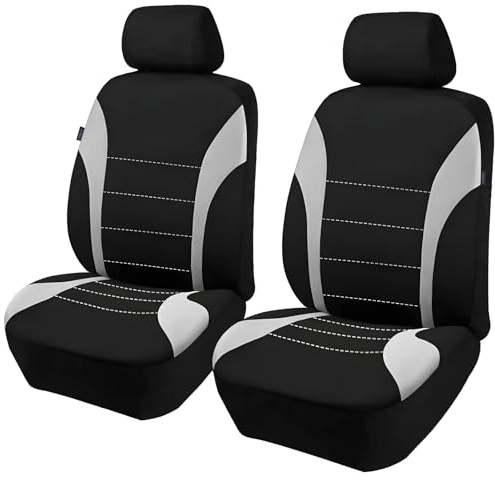 VBGURR Lot complet de 2 housses de siège avant de voiture, taille universelle, imperméables, compatibles avec airbag Housses de siège de voiture faciles à installer avec housses pour