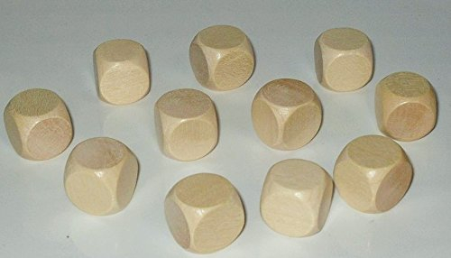 Weible Spiele 10er-Set Blankowürfel aus Ahornholz (16 mm), Polybeutel