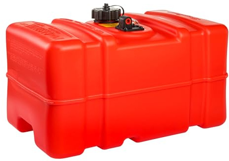 Scepter 12 Gallon Portable Marine Gas Can, Large Capacity Boat Fuel Tank, 2-Way Vented Cap, Built-In Fuel Gauge & Pick-Up, Handles, EPA & CARB Compliant, Tall Profile, 22.9L x 14.3W x 13.9H (08668)