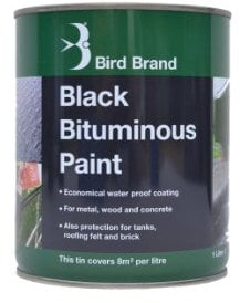 BIRD Brand Black Bitumen Paint - 1 Litre, 5016679843683