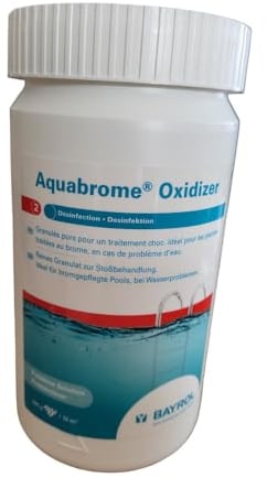 BAYROL Aquabrome Oxidizer 1,25 kg - Traitement Choc des piscines au Brome - Action Rapide Contre Eau Verte/algues Verte Piscine