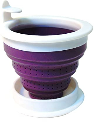 The Tea Spot Tuffy Tea Infuser Steeper - Violet Silicone Tea filter - Collapsible Silicone tea infuser for loose tea - Washable & Reusable
