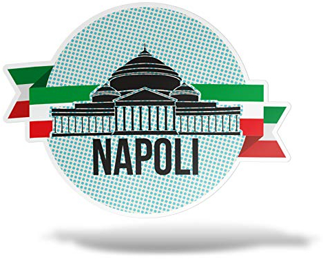 erreinge Sticker Napoli Italia Souvenir Adesivo Sagomato in PVC per Decalcomania Parete Murale Auto Moto Casco Camper Laptop - cm 35
