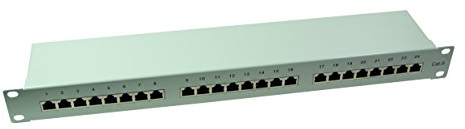 LogiLink Professional PrimeLine Cat.6 (250 MHz) Patchpanel - Verteilerfeld, 19, STP (geschirmt) 24-Port (RJ45)