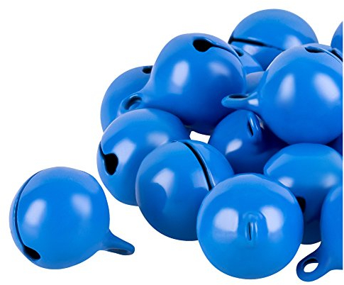 100 Laute Glöckchen Schellen - ca. 17x13 mm - Aus Kupfer - mit Öse - Kleenes Traumhandel® (Pastell Blau)