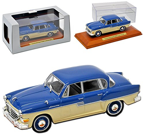 Atlas Sachsenring P240 Limousine Blau Beige 1956-1959 DDR 1/43 Modell Auto mit individiuellem Wunschkennzeichen