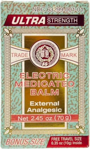 FEI FAH Electric Medibalm Net 2.45 oz (70g) Ointments, Creams & Oils,Muscular Aches, Stiff Neck, Headaches, Toothaches, Colds, Stuffy Nose, Insect Bites, Bruises, Sores, Shoulder Sprains