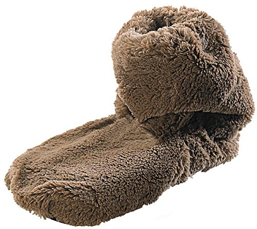 infactory Hot Socks Mikrowelle: Aufwärmbare Flausch-Stiefel mit Traubenkern-Füllung, Größe 42-44 (Socken Mikrowelle erwärmen, Beheizbare Strümpfe, Mikrowellen Herren)