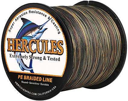 Hercules - Filo da Pesca Intrecciato a 8 Fili, 100-2000m, 10-300lb, Super Morbido, Polietilene, Lenze per Pesca Con Lenza, da Riva, in Mare e in Barca
