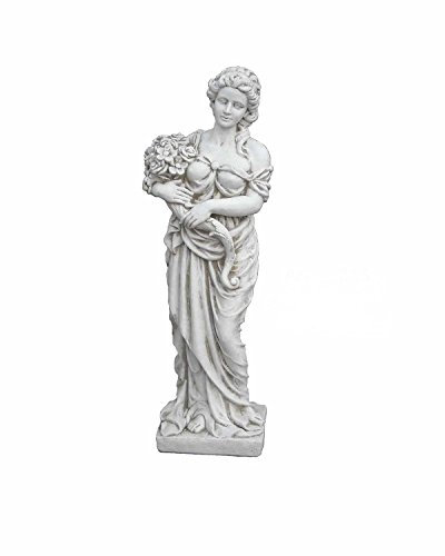 Antikes Wohndesign Griechische Frauenfigur Skulptur Gartenfigur Blumenfrau Steinfigur Höhe: 116cm