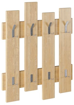 HOCUS PICUS | Holz Wave Kleiderständer | Kleiderbügel, Kleiderschrank für Mäntel, Kleiderstangen für Eingang, Schlafzimmer | 81 x 64 cm | Eiche