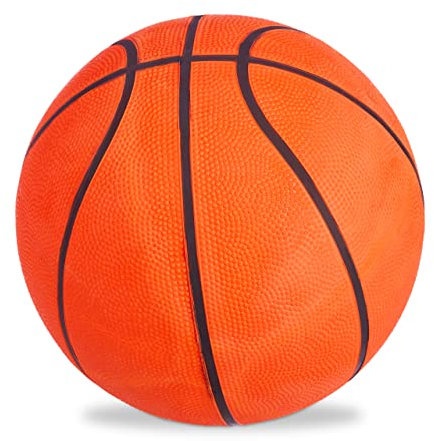 Relaxdays 2 x Basketball, griffige Oberfläche, für drinnen & draußen, Ventil, Gummi, Training, Jugendliche, Größe 7, orange