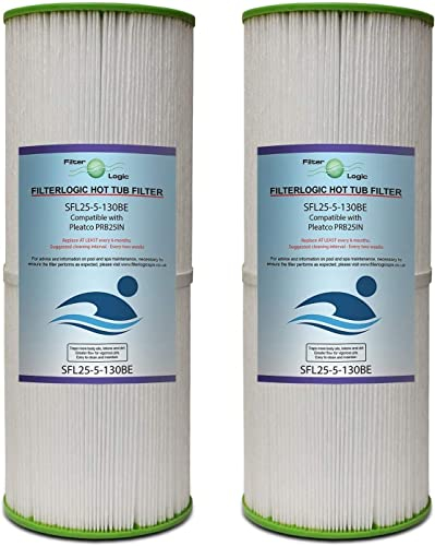 FilterLogic SFL25-5-13OBE | Pack de 2 - Filtro de agua compatible con Pleatco PRB25-IN, Darlly SC704, Unicel C-4326, Magnum RD25 - Cartucho de filtro para Spa, Piscina, Hot Tub