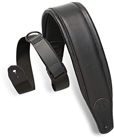 Levy's MRHGP-BLK Gitarrengurt Right Height - Garment Leather Padded 3 - Black