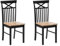 Beliani Esszimmerstuhl 2er Set schwarz/braun Lanhausstil Houston