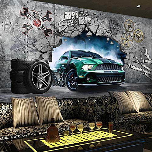 XCHBH Tapete Selbstklebende Tapeten Wandbilder (B) 300X (H) 210Cm3D Wandposter Coole Sportwagen Auto Wandkunst Große Fototapete Jungen Schlafzimmer Kinder Indoor Wohnkultur Kunst Junge Ldre