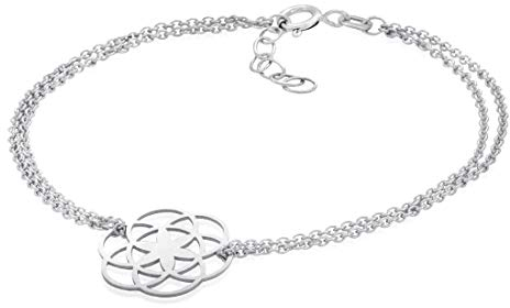 Materia Lebensblume Armband Damen Silber 925 Blume des Lebens 17-19,5cm SA-74-Silber