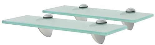 vidaXL 2X Regal Schwebend Wandregal Glasregal Glasboden Glasablage Badablage Wandablage Badregal Ablage Regale Bad Glas 30x10cm 8mm