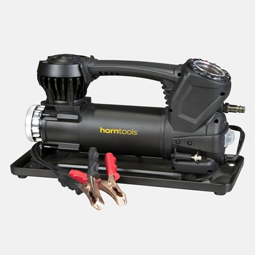 Horntools Kompressor Terreno Profi Serie, 8 Bar, inkl. 7,5 m Luftschlauch starker Mobilkompressor für Auto, Offroad, Freizeit (24, Volt)