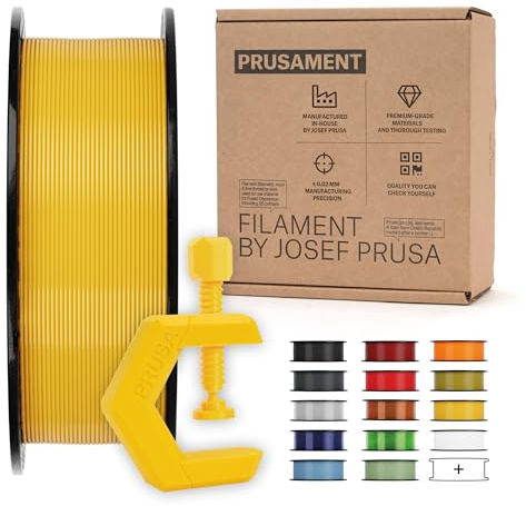 Prusament 3D-Drucker Premium Filament PETG Mango Yellow 1,75 mm – 1kg Spule | Hochpräzision ±0,02 mm – Warping-arm – Starke Schichthaftung – Verwicklungsfrei – Ideal für Anfänger & Profis