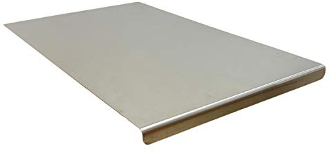 PRM Acciai Tagliere Acciaio Inox - Tagliere da Cucina e Spianatoia Acciaio Inox per Impastare Pizza, Pane, Pasta Sfoglia, Cioccolato e Dolci - 300x500 Con Piega Frontale 20mm. No Alzatina Paraschizzi.