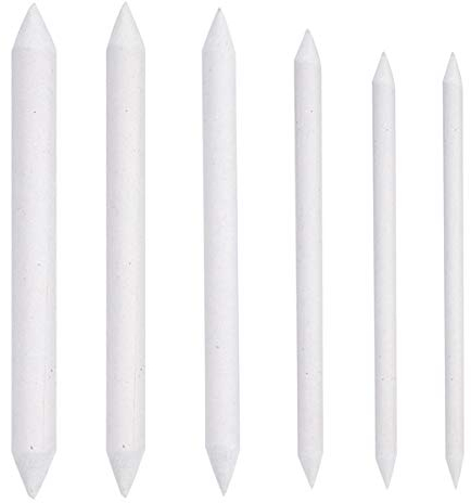 Lot de 6 Estompeur Dessin, Stylos Mélangeurs, Estompe en Papier Dessin, Materiel Dessin pour Artistes Étudiants pour Sketch Crayon Dessin, Blanc