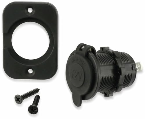 Unbekannt KFZ-Zigarettenanzünder Einbausteckdose, 12V/24V, 120W, Schwarz, Klassisch, Plastik