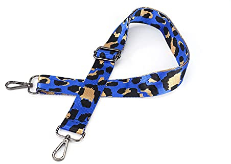 Leo Jacquard Taschengurt | Animal Print Blau, Schwarz | verstellbar | Taschen-Riemen zum Wechseln | Kamaragurt