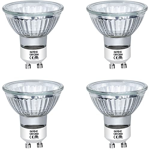 YBEK Halogen Bulb 25 Watt GU10 120V NP5 Replacement Bulb for Candle Warmer, Scent Wax Burner, Fragrance Melt, Warming Bulb MR16 JDR Dimmable, Warm White 2700K(Pack of 4)
