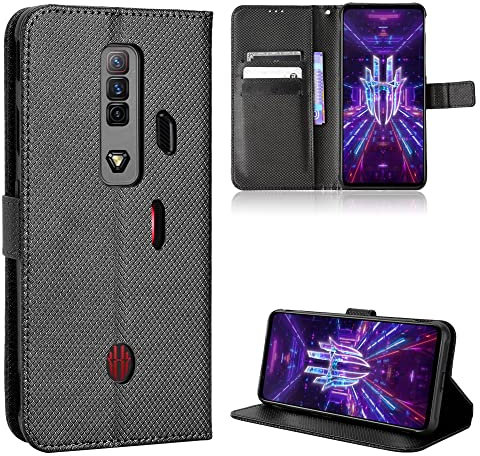 BAILI Lederhülle für Nubia Red Magic 7 Hülle, Flip Case mit Kartenfach Stand, Diamant Tasche Cover Etui Handyhülle für Nubia Red Magic 7, Diamant01