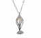 YINGQI 925 Sterling Silber natürliche Süßwasserperlenkette Blatt Set Kette Silber gebürstet Schlüsselbeinkette Silberschmuck
