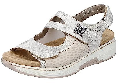 Rieker Damen V8166 Sandale, beige, 36 EU