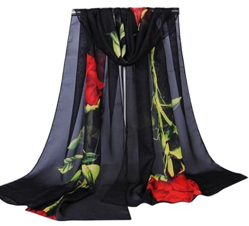 Damen Casual Bedruckter Seidenschal Quadratischer Schal Blumenseidenschal Eleganter bunter Luxus-Seidenschal Leichter langer Seidenschal mit Farbverlauf Langer Schal