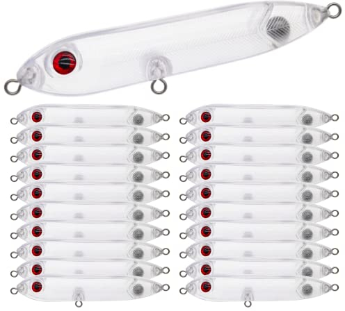 Ghanneey 20 Stück blanko Angelköder Rohlinge Crankbait Kit unlackierte Angelköder Angeln Topwater Wobbler Angelköder mit 3D-Angelaugen