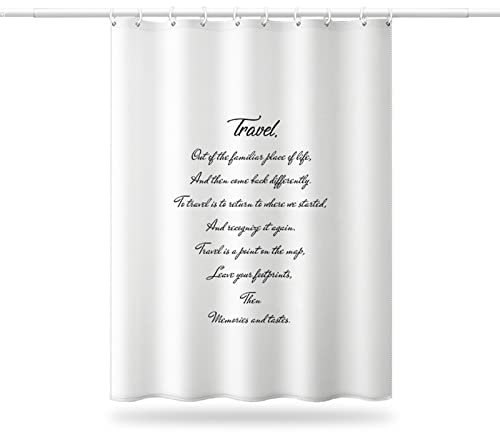 Dsnyu Rideaux de Douche Impermeable, Alphabet Anglais Rideau de Douche Rose avec 12 Crochets, 180x180CM Polyester Rideau Douche Transparent Epais